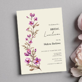 Elegant Pastel Wildblume Boho Bridal Luncheon Einladung