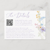 Elegant Pastel Wildflower QR Code Wedding Details Begleitkarte (Vorderseite)