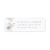 Elegant Pastel Wildflower Wedding Return Address (Vorne)