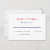 Elegant Patriotic 4th of July Wedding RSVP Karte (Vorderseite)