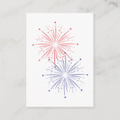 Elegant Patriotic Fireworks Wedding Detail QR Code Begleitkarte (Rückseite)