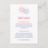 Elegant Patriotic Fireworks Wedding Guest Details Begleitkarte (Vorderseite)
