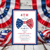 Elegant Patriotic Red White Blue 4. Juli Einladung