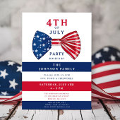 Elegant Patriotic Red White Blue 4. Juli Party Einladung