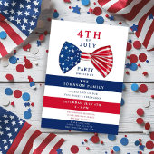 Elegant Patriotic Red White Blue 4. Juli Party Einladung