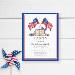 Elegant Patriotic USA Flag 4. Juli Einladungspostkarte