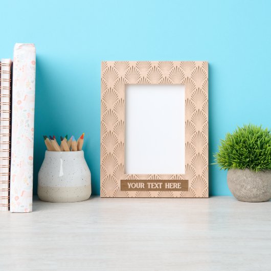 Elegant Pattern Abstract Leaf Portrait Size Geätzte Rahmen (Vorderseite)