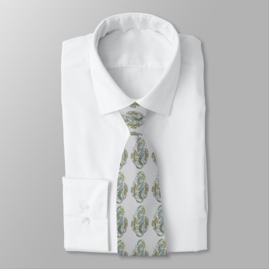 Elegant Patterned Green Colorway Tie Krawatte (Gebunden)