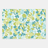 Elegant Patterns Aqua Teal Blue Apple Green Geschenkpapier Set (Vorderseite)