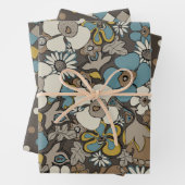 Elegant Patterns Blue Brown Mustard Beige  Geschenkpapier Set (Beispiel)