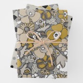 Elegant Patterns Mustard Beige Taupe Grey Geschenkpapier Set (Beispiel)