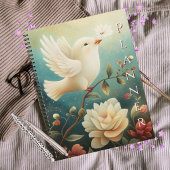 Elegant Peaceful White Dove & Floral  Planer