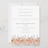 ELEGANT PEACH APRICOT GLITZER WEDD EINLADUNG (Vorderseite)