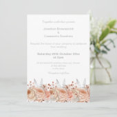 ELEGANT PEACH APRICOT GLITZER WEDD EINLADUNG (Stehend Vorderseite)