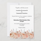 ELEGANT PEACH APRICOT LACE FLORAL DIAMOND WEDD EINLADUNG (Vorderseite)