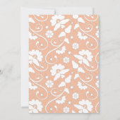 ELEGANT PEACH APRICOT LACE FLORAL DIAMOND WEDD EINLADUNG (Rückseite)