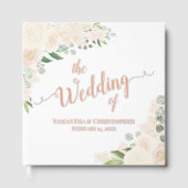 Elegant Peach Boho Blumenzwiebelwald Hochzeit Gästebuch (Vorderseite)