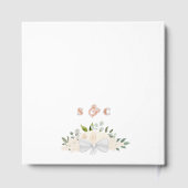 Elegant Peach Boho Blumenzwiebelwald Hochzeit Gästebuch (Rückseite)