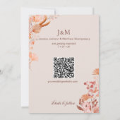 Elegant Peach Boho Style Floral Save the Date Einladung (Rückseite)