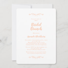 Elegant Peach Calligraphy Bridal Brunch  Einladung