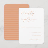 Elegant Peach Calligraphy RSVP Karte (Vorne/Hinten)