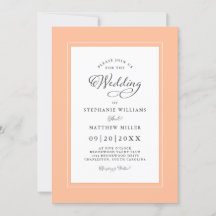 Elegant Peach Chic Modern Calligraphy Wedding