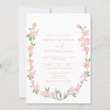 Elegant Peach Floral Botanical Wedding