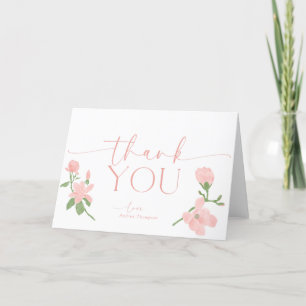 Elegant Peach Floral Dankeskarte