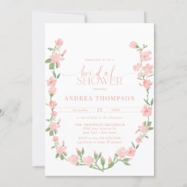 Elegant Peach Floral Garden Bridal Shower Einladung