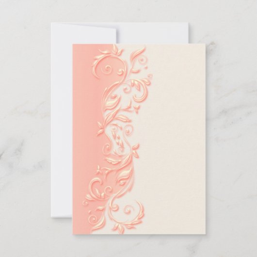 Elegant Peach Floral Swirl Save the Date (Rückseite)