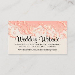 Elegant Peach Floral Swirl - Website Hochzeit Begleitkarte