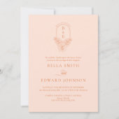 Elegant Peach Fuzz Wedding Einladung (Vorderseite)