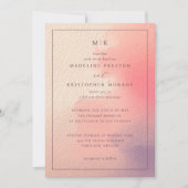 Elegant Peach Gradient Wedding Invitation Einladung (Vorderseite)