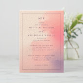 Elegant Peach Gradient Wedding Invitation Einladung (Stehend Vorderseite)
