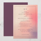 Elegant Peach Gradient Wedding Invitation Einladung (Vorne/Hinten)
