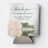 Elegant Peach Mirrored Rose Hochzeit Vielen Dank Dosenkühler (Vorderseite)