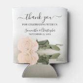 Elegant Peach Mirrored Rose Hochzeit Vielen Dank Dosenkühler (Rückseite)