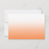 Elegant Peach Orange Fuzz QR Code Wedding RSVP Karte (Rückseite)