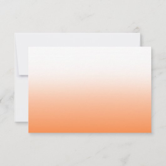 Elegant Peach Orange Fuzz QR Code Wedding RSVP Karte (Rückseite)