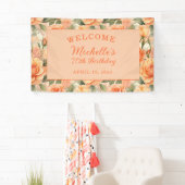 Elegant Peach Orange Rose 70. Geburtstag Banner (Insitu)