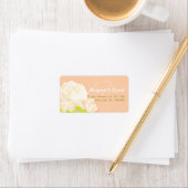 Elegant Peach Peony Floral Wedding Address Adressaufkleber (Insitu)