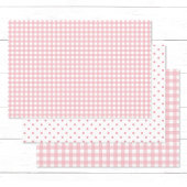 Elegant Peach Pink Gingham Karo Polka Dots Geschenkpapier Set