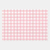 Elegant Peach Pink Gingham Karo Polka Dots Geschenkpapier Set (Vorderseite)