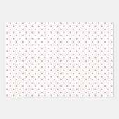 Elegant Peach Pink Polka Dots Gingham Pattern Mix Geschenkpapier Set (Vorderseite)