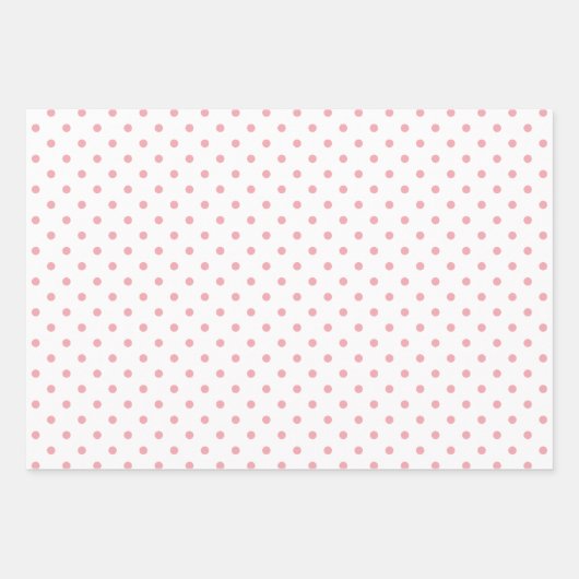Elegant Peach Pink Polka Dots Gingham Pattern Mix Geschenkpapier Set (Vorderseite)