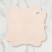 Elegant Peach Rose Hochzeit Vielen Dank Geschenkanhänger (Rückseite)