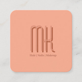 Elegant Peach Salon Monogram Appointment Card Terminkarte