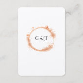 Elegant Peach Sparkle Wedding Script Calligraphy Begleitkarte (Rückseite)