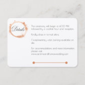 Elegant Peach Sparkle Wedding Script Calligraphy Begleitkarte (Vorderseite)