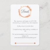 Elegant Peach Sparkle Wedding Script Calligraphy Begleitkarte (Vorderseite)